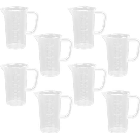 Verre Doseur Plastique, 100 ml Tasses à Mesurer Graduée, Doseur Plastique, Verres à Mesurer avec Poignées échelle de Mesure, Tasse à Mesurer pour Laboratoire Cuisson Cuisine (1/5)