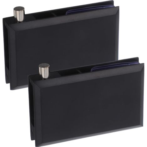 de 2 charnières pour portes sans cadre noir mat pivot