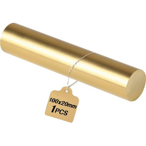 Tiges en Laiton Ø20MM x 100MM, Barre Solides en Laiton Ronde, Tige Ronde en Laiton Massif pour RC Modèle & DIY, Soudage, Fraisage Tournage Perçage, Modèle d'Arbre, Avion