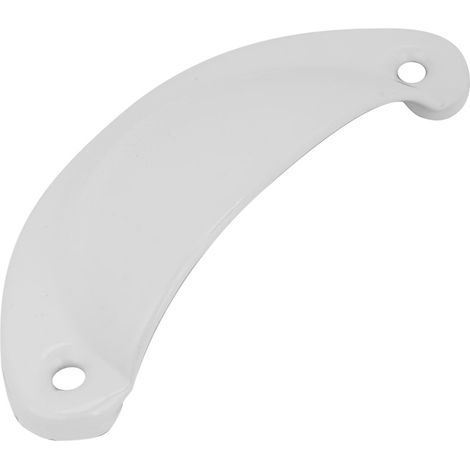 Bouton de tiroir en métal, poignée en coquillage antique, fixé à la main (blanc) (1/5)