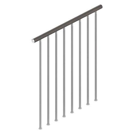 Ringhiera in acciaio - Corrimano in legno Wengé - Lunghezza 1,00 m - RE-I-RV-BOIS-GW (1/2)