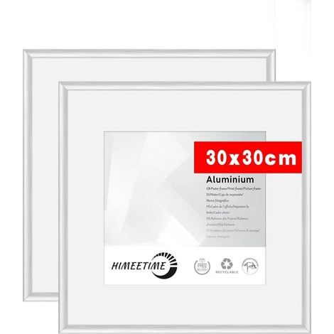2x Bilderrahmen 30x30cm Aluminium Silber mit Acrylglas (1/5)