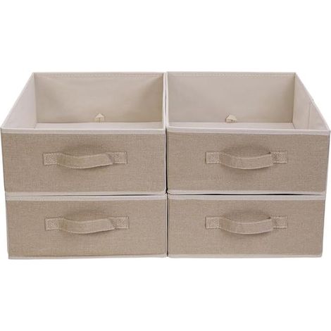 Foldable storage organizers for clothes, shirts, trousers, towels, toys (beige) 39 x 29 x 14 cm (1/4)