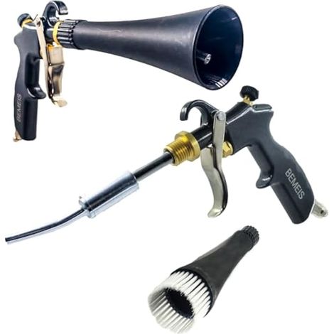 Pistolet à air avec buse à débit d'air réglable en laiton, pistolet de nettoyage qui élimine rapidement la saleté et la poussière de la surface, fonctionne avec compresseur d'air (tube rotatif en (1/5)
