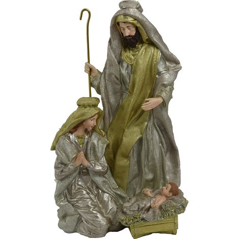 Natività in Resina bianco oro cm 24,5x19,5xh39,5 (1/2)
