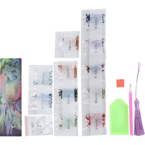 Animal Pattern Diamond Painting Bookmark DIY Rhinestones Beaded Bookmarks with TasselAA395 (1/5)