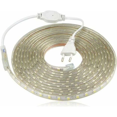 Ruban à LED, Bande LED Etanche, Lumineux Bandeau Led 220v, 5050 IP65 Etanche Bande Strip Led, Blanc chaud (6m) (1/4)