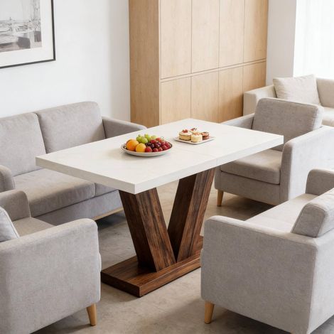 Tavolo da pranzo 120x80x75 cm in legno, stile rustico industriale, per 4-6 persone (1/5)