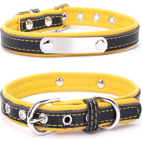 Collier Pour Chien En Cuir Souple Avec Anneau Allié Anti-Rouille Réglable Et Rembourré Pour Petit Chien - 1 Pièce (1/5)