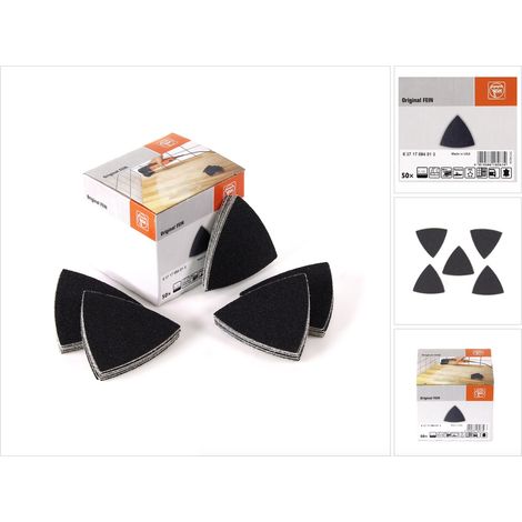 Fein  63717084013 Deltaschleifpapier mit Klett, ungelocht Körnung (num) 100 Eckmaß 80 mm  50 St. (1/5)