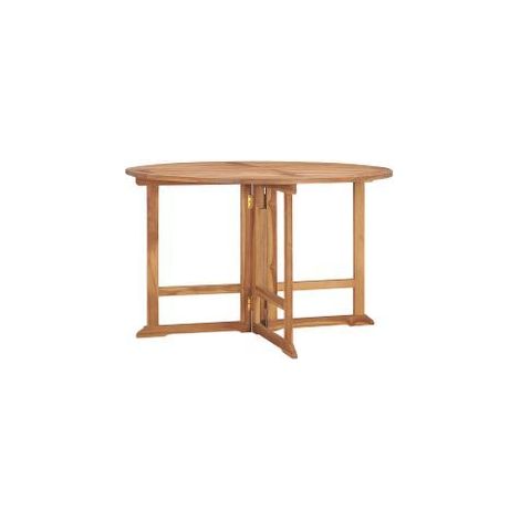 Table à dîner de jardin pliable Ø110x75 Bois massif de teck (1/5)
