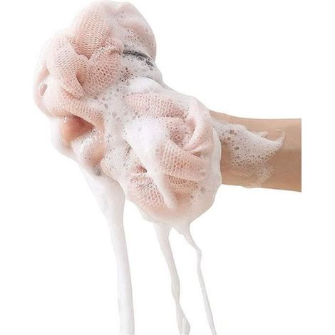 Filet de bain éponge fleur, éponge de douche en maille, 3 pièces (1/4)