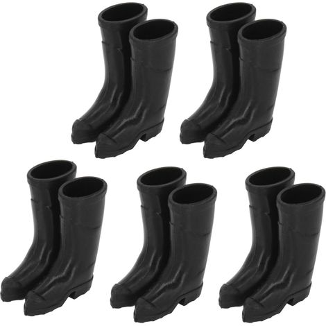 Lot de 10 mini bottes de pluie pour maison de poupée, détails réalistes, simulation haute, échelle 1:12, décoration miniature élégante. (1/5)