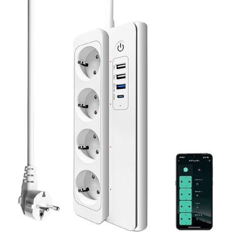 Multiprise Connectée Zigbee 3.0 16A Smart Power Strip avec 4 Prises 3 USB/1 Type-C Compatible avec et (1/5)