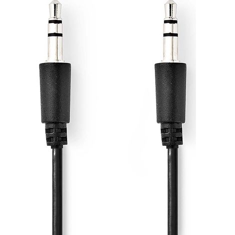Nedis stereo audiokabel 35 mm stecker 35 mm stecker vernickelt 100 m rund schwarz label 202573982