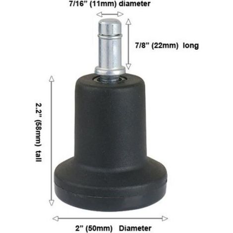 Haut Profil Glisse De Cloche Remplacement Pour Chaise De Bureau Sans Roues Et Tabouret De Bar, Fixé Stationnaire Roulette (1/4)