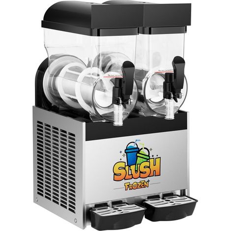 Helloshop26 – Machine à granitas 2 x 15 litres – Puissance 600W – Réservoir polycarbonate sans BPA – Température -2 à -3℃ – 8-12 heures d'utilisation (1/4)