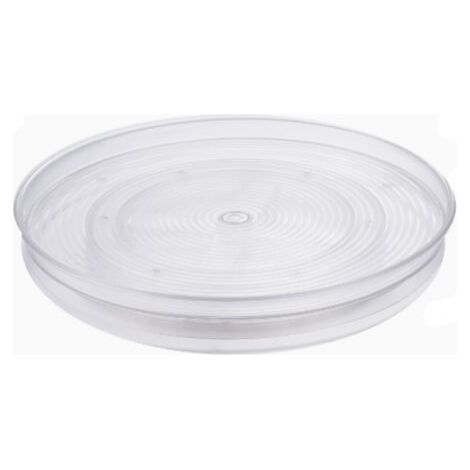 petit plateau pivotant en plastique sans BPA pour épices et ingrédients de cuisine, socle tournant pour le placard, transparent, 29 cm