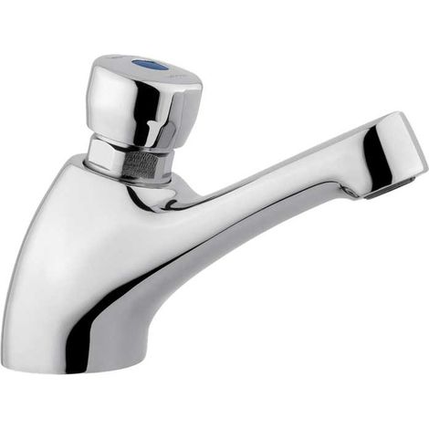 Rubinetto temporizzato cromo con collo cigno