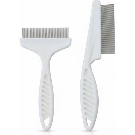 Peigne anti-puces à dents fines, brosse de toilettage en plastique pour chats et chiens, outil d'épilation et de traitement des puces-AquaForge (1/3)