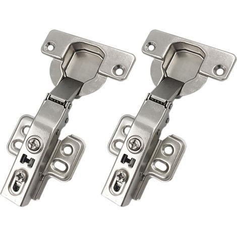 95 Degré Plein Recouvrante 40mm Soft Close Fortes Charnieres avec Amortisseur Hydraulique pour Porte Lourd et Épaisse Fermeture Automatique Charnière pour Armoires de Porte Cuisine Lot de 2 (1/5)