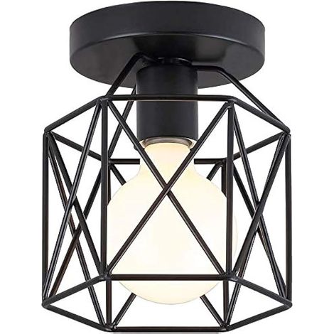 Plafonnier Industrielle Retro en Métal Design Rétro Lumière E27 Max 40W, Style Industriel Vintage Ø15 17CM, Idéal pour Salon Chambre Café Bar Restaurent Salle à Manger (Ampoule NON INCLUS) (1/5)