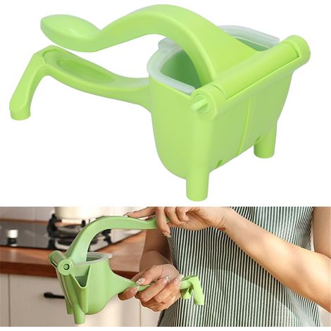 Presse-agrumes manuel vert, portable et léger, pour citrons et fruits, idéal pour la maison. (1/5)