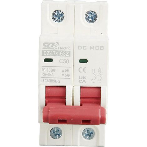 Disjoncteur CC 6000 A, protection contre les courts-circuits, disjoncteur PV bipolaire 50 A 1000 V