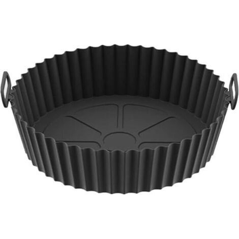 Pair Lot de 2 doublures en silicone réutilisables pour friteuse à air comprimé - Plateau de rechange pour friteuse à air comprimé - Plateau en silicone pour four à micro-ondes (1/4)
