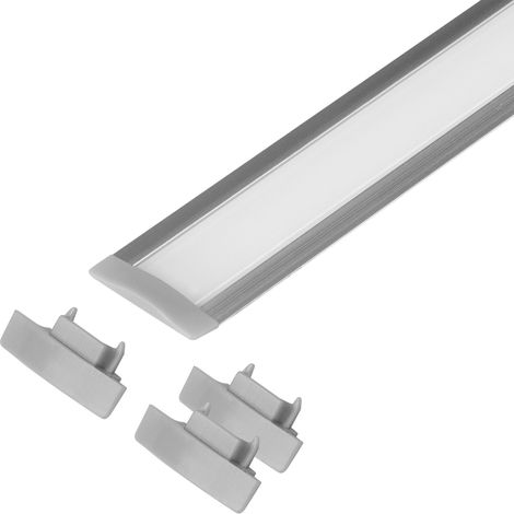 Profilo in alluminio Orno 2000 mm argento 4 tappi