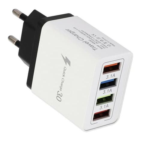 Chargeur de téléphone 4 ports USB 3,1 A, idéal pour les voyages