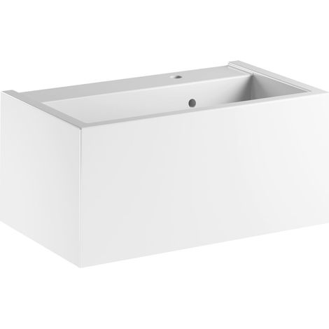 Lavabo KANAAL en céramique 80x46,5cm, blanc (1/2)