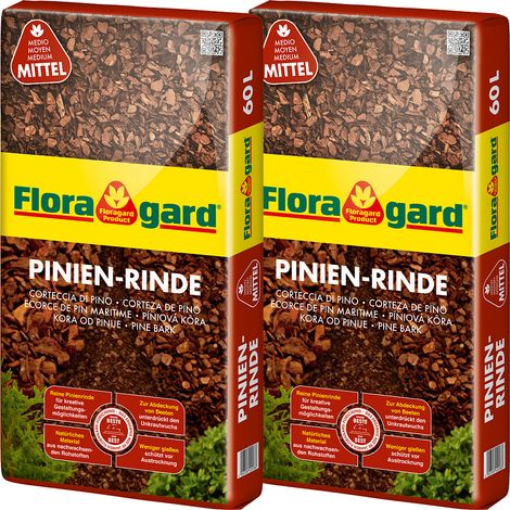 Floragard Pinienrinde Pinien Rinde Mulch Bodenabdeckung Mittel 2 x 60L (1/4)