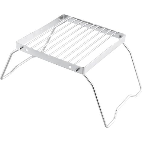 Gril De Camping - 1 Unité - Acier Inoxydable - Pliable Et Portable - Randonnée Et Pique-nique - 16x16 Cm (1/5)