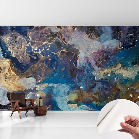 Papier peint adhésif avec colle pour décoration moderne de salon chambre à coucher cuisine et bureau Facile Mosaïque cosmique 416x254 cm (1/5)