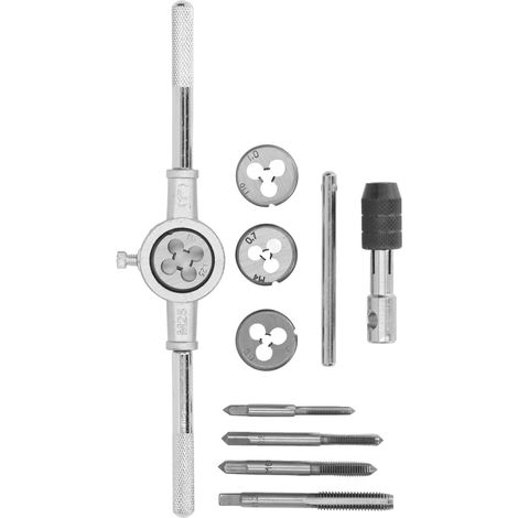 Lot de 10 outils taraud filière acier M4 M5 M6 M8 métrique pour retaraudage création filetage réparation auto mécanique (1/5)