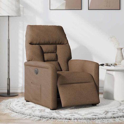 Maison Exclusive - Poltrona Elettrica Reclinabile Marrone in Tessuto