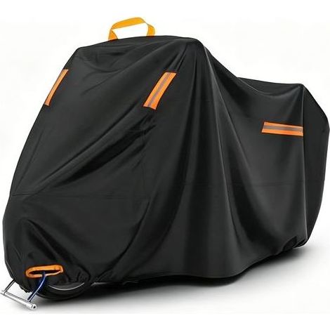 Motorradabdeckung – 420D Oxford-Gewebe – Wasser- und UV-beständig – Für Garage oder Winterlagerung – Maße: 295 x 110 x 140 cm – 1 Stück (1/5)