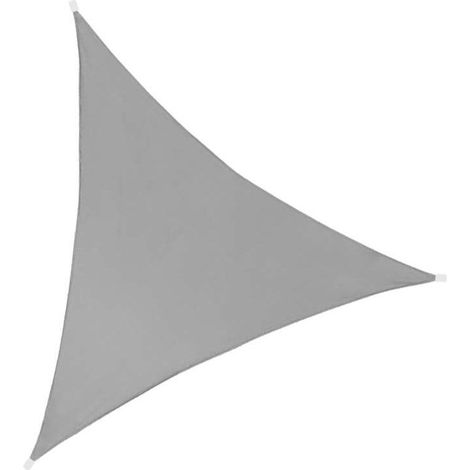 Toile d'ombrage triangulaire 3 mètres – Polyester 140g/m² déperlant – Résistant UV – Fixation avec cordelettes ou kit mural – Ideprice (1/4)