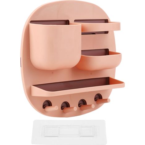 Lot boîte rangement murale capacité agrandie disque PP PS stable adhésif sans clou rose (1/5)