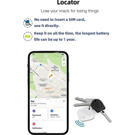 Bluetooth-Tracker, kompatibel mit Apple „Wo ist“ und Item-Tracker-Tags für Autoschlüssel und Handytaschen