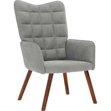 Silla de relajación de terciopelo gris claro