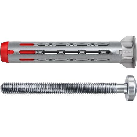 Fischer – Cheville métallique pour support creux 6x55mm – Charge maximale 50kg – Lot de 25 unités – Empreinte PZ pour vissage rapide