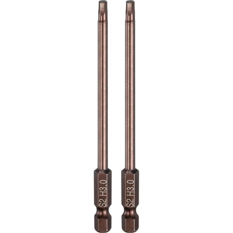 2 Pcs Embout Hexagonal Plat H3 1/4" 100mm (4") L Ton Cuivré (1/5)