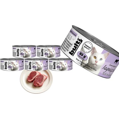 BULTI pâtée pour chat à l'agneau, boîte de 6 x 85 g (1/2)