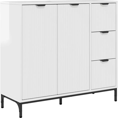 Maison Exclusive - Credenza Bianco Lucido 89,5 x 33 x 82 cm Legno ingegnerizzato (1/5)