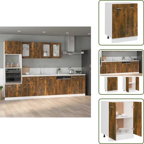 Armadio da cucina - vidaXL Mobiletto “Lyon” Rovere Fumo 60x46x81,5 cm - Mobile da cucina
