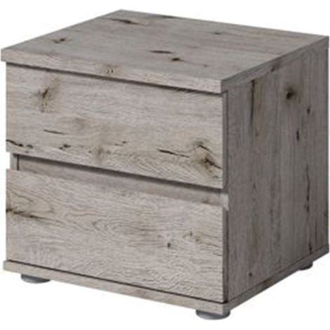Set aus 2 Nachttischen VELTIS – 2 Schubladen – L46 x H43 cm – Farbe Wellington-Eiche