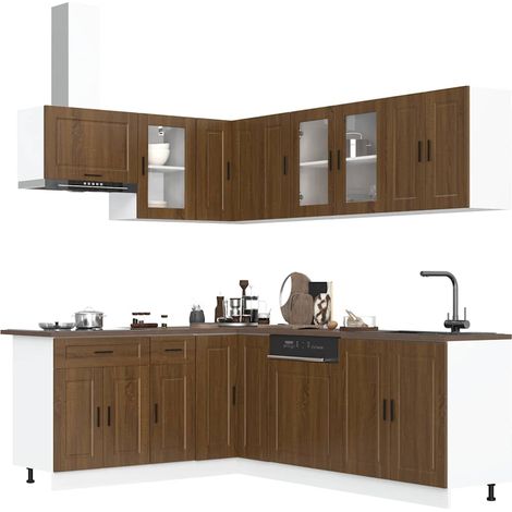 Ensemble d'armoires de cuisine 11 pcs Porto bois d'ingénierie (1/5)
