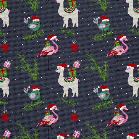 Outdoor dekostoffe oxford - Motiv Flamingo und Lama mit Geschenken I DX593 (1/5)